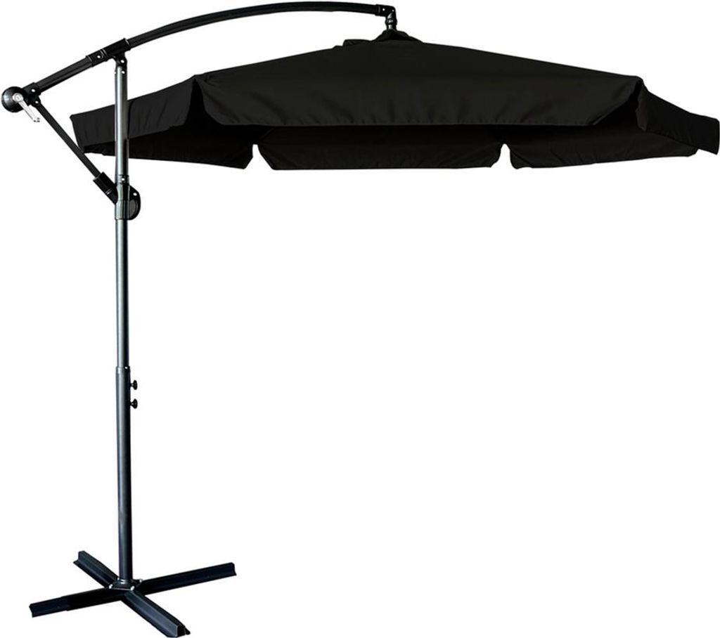 LUARO KX3313 Sonnenschirm mit seitlichem Ständer, 290 cm, schwarz