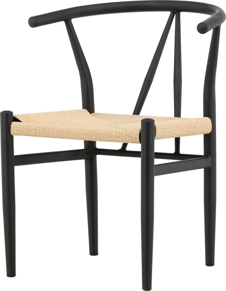 Chaise de salle à manger noire Alfons pour table de cuisine moderne
