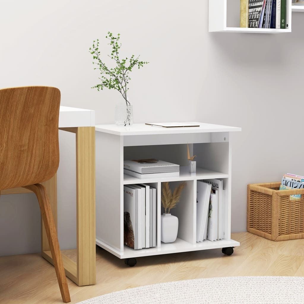 "im Angebot" Rollschrank Hochglanz-Weiß 60x45x60 cm Holzwerkstoff - Kommoden CC20813