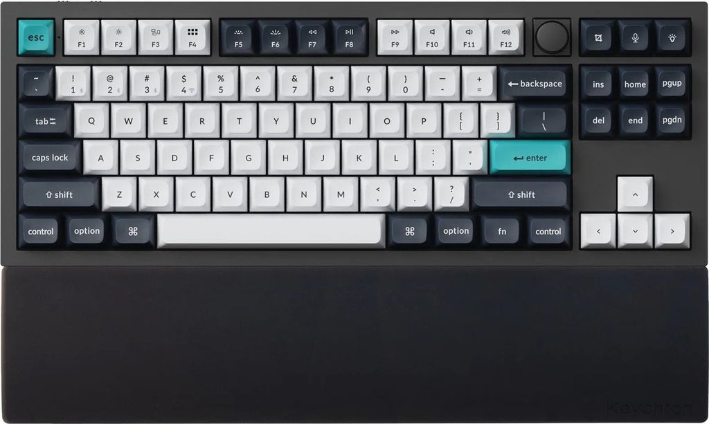 Keychron Silikon Handgelenkauflage Tastatur, Ergonomisch, Schwarz, Kompatible Tastaturen Q3 / Q3 Max / V3