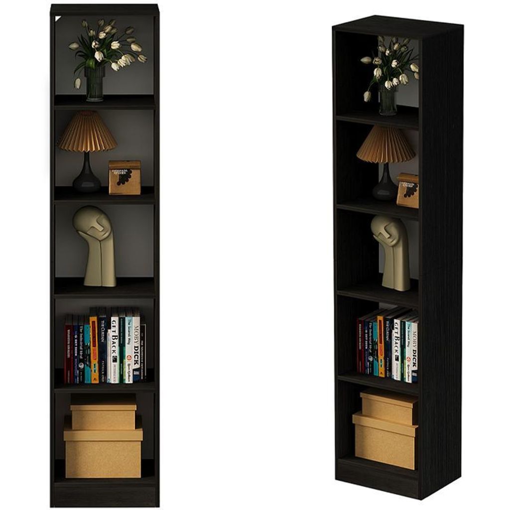 Libreria a colonna – nera, alta, moderna Immagine del prodotto 