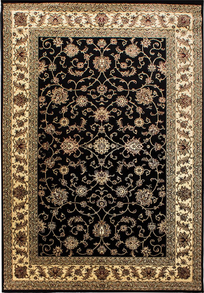 Tapis oriental pour salon, noir, 120x170 cm, forme Image du produit 