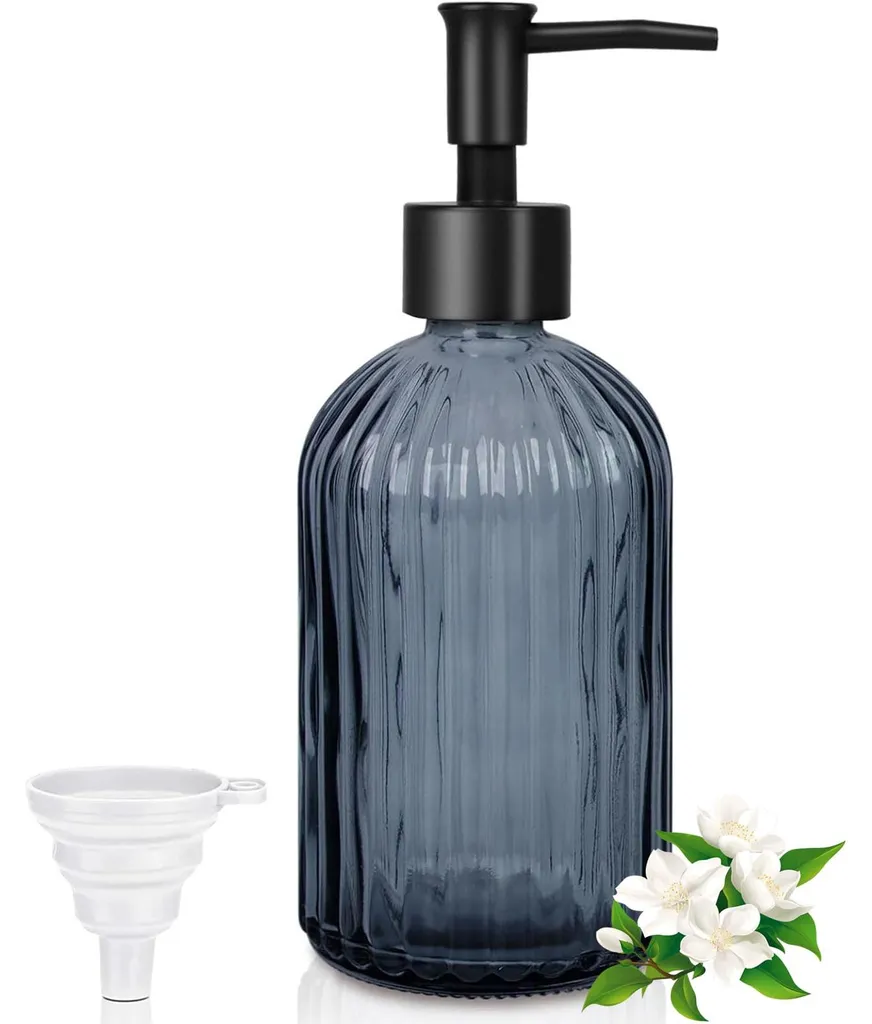 Distributeur de savon en verre moderne pour salle de bains et cuisine