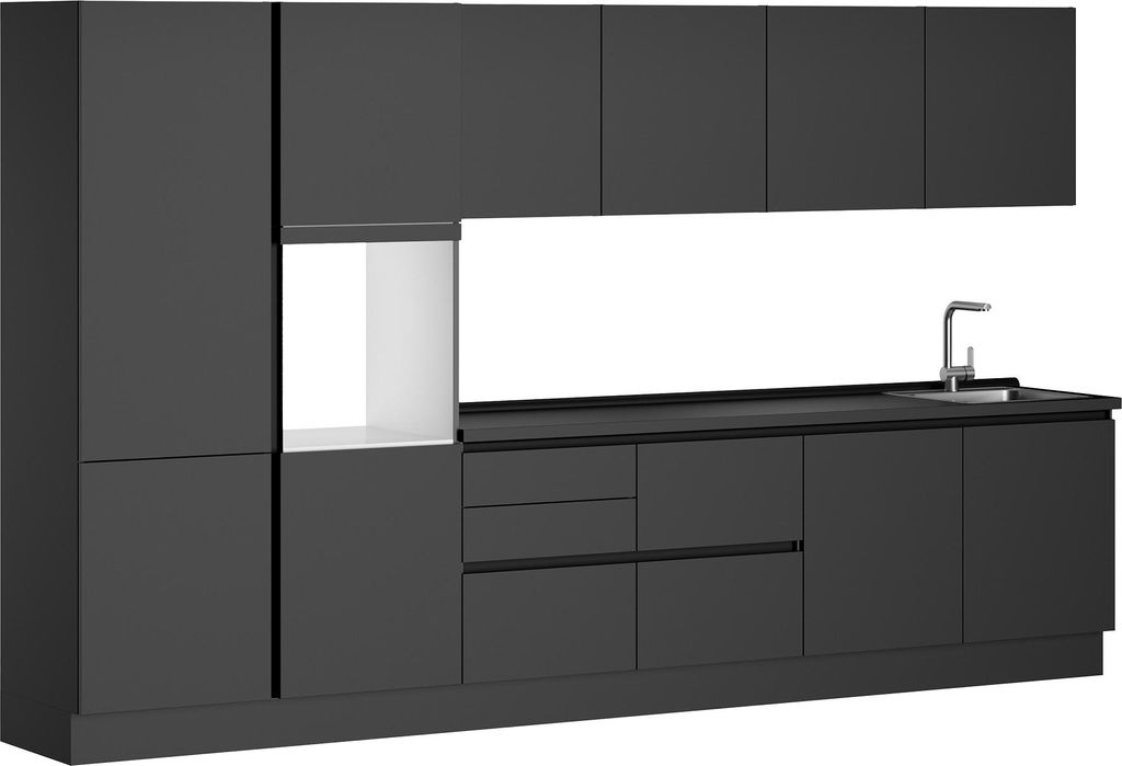 ROCTOR RT7003 Moderne Küchenzeile ohne Elektrogeräten, 360 cm Länge, Grifflos