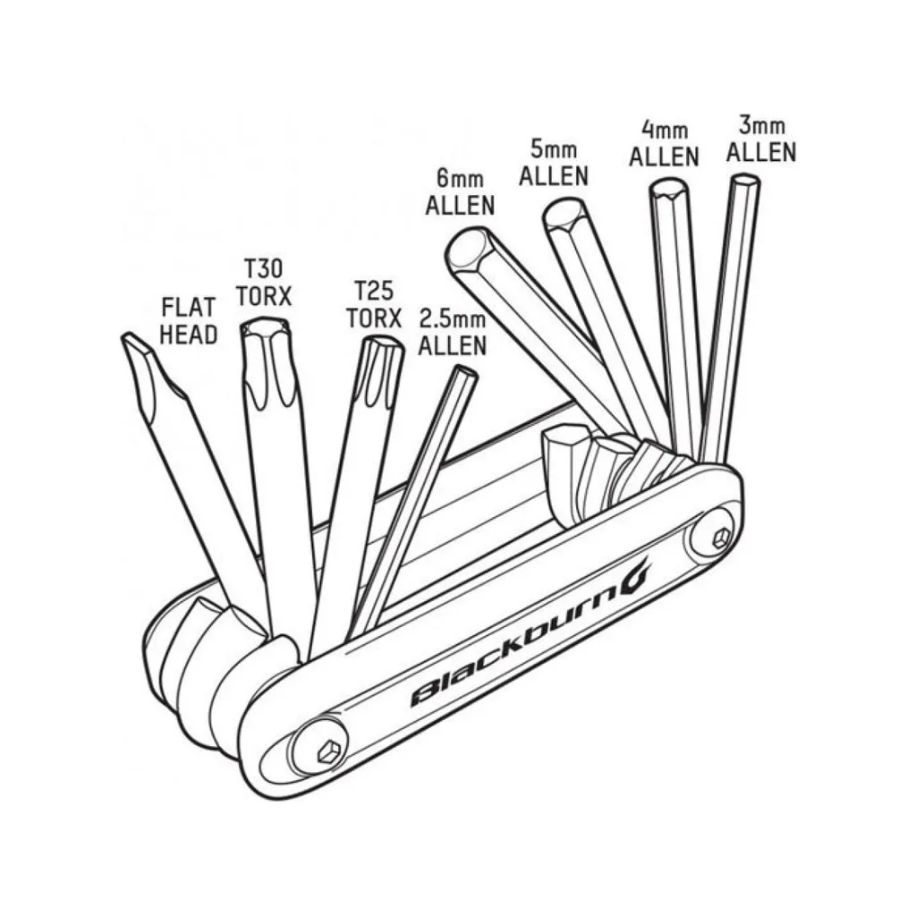 Blackburn Grid 8 Outils de vélo Noir - Design plat et acier ultra robuste - 2