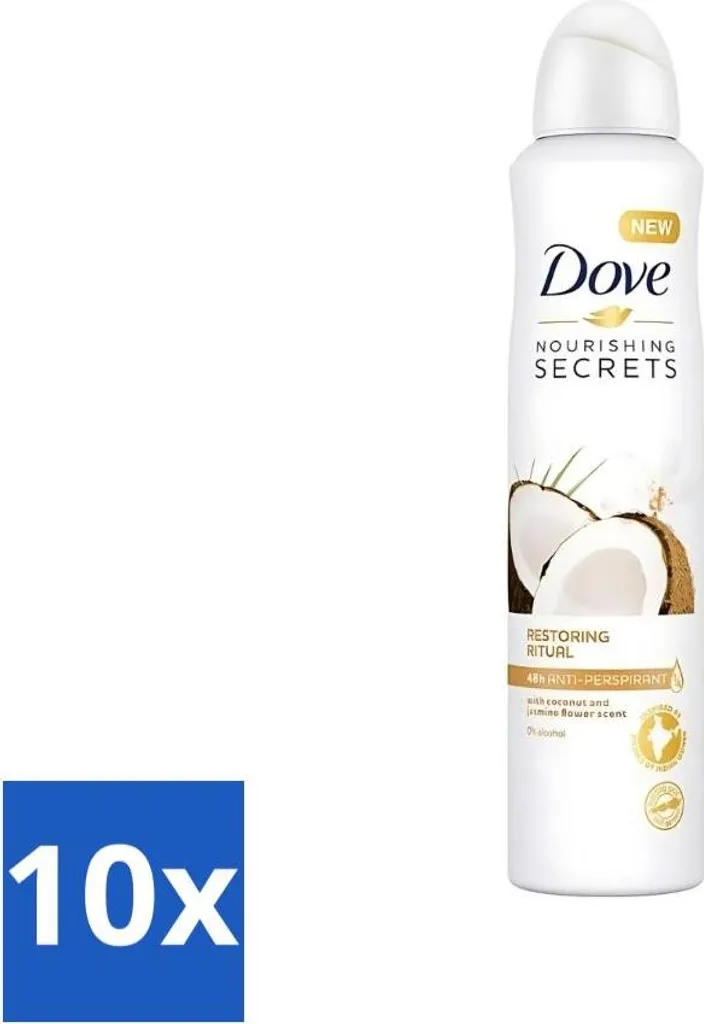 Dove Deodorante Spray Cocco 250ml: Set 10 Pezzi per la Famiglia