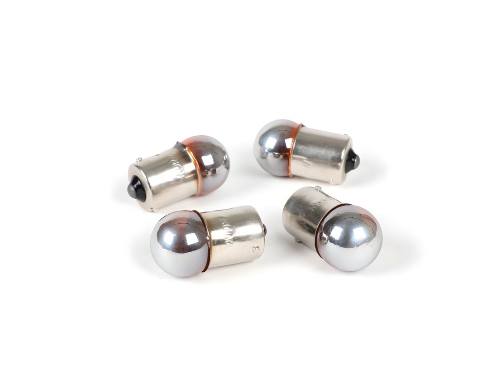 BGM Birnen BA15s 12V 10W 4er Set orange Silbern