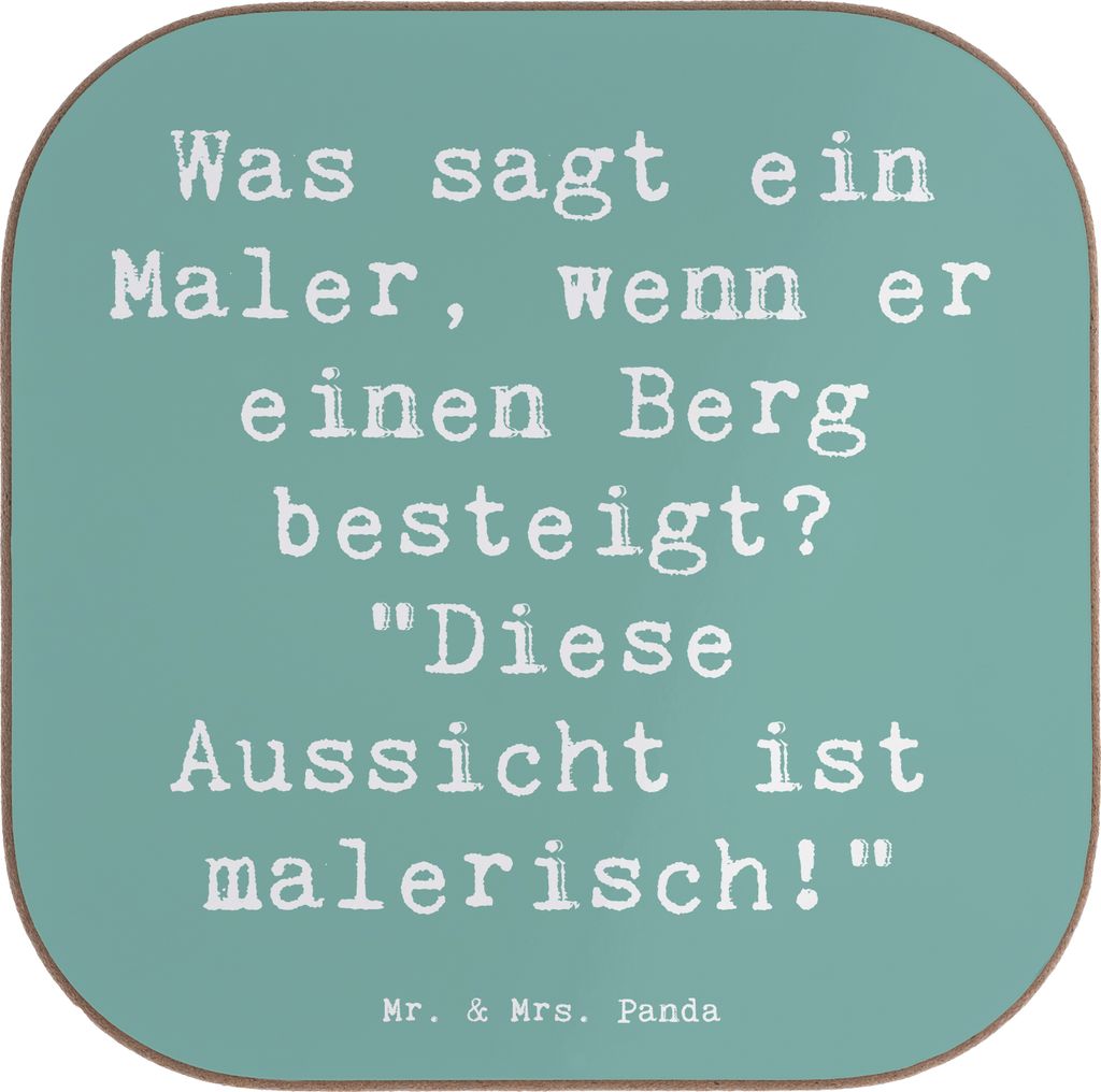Mr. & Mrs. Panda Tischuntersetzer Spruch Maler Aussicht - Meeresbrise - Geschenk, Berufe, Untersetzer Glas, gläseruntersetzer, Was sagt ein, Tasse...