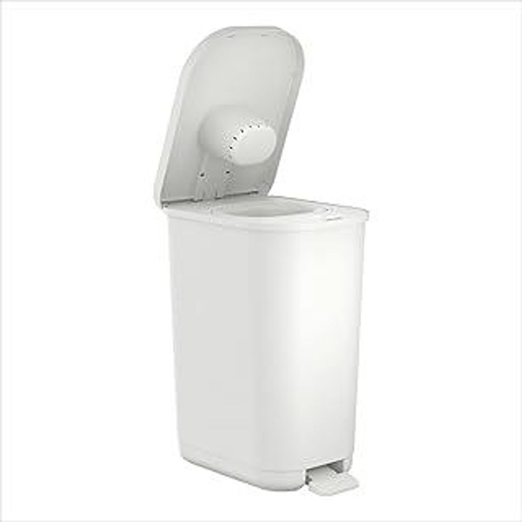 Rotho Babydesign YUMA geruchsdichter Windeleimer mit Pedal und 30 passenden Windelbeuteln, 40x28,5x51 cm (L xBxH), weiß