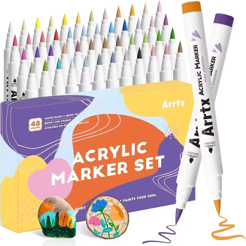 Marqueurs Anti-Traces 120 Couleurs Pointe Pinceau pour Dégradés Nets