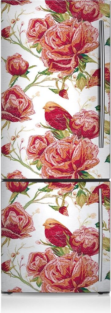 Magnetfolie Aufkleber Kühlschrankmagnete 60x205 cm - Rote Vögel.