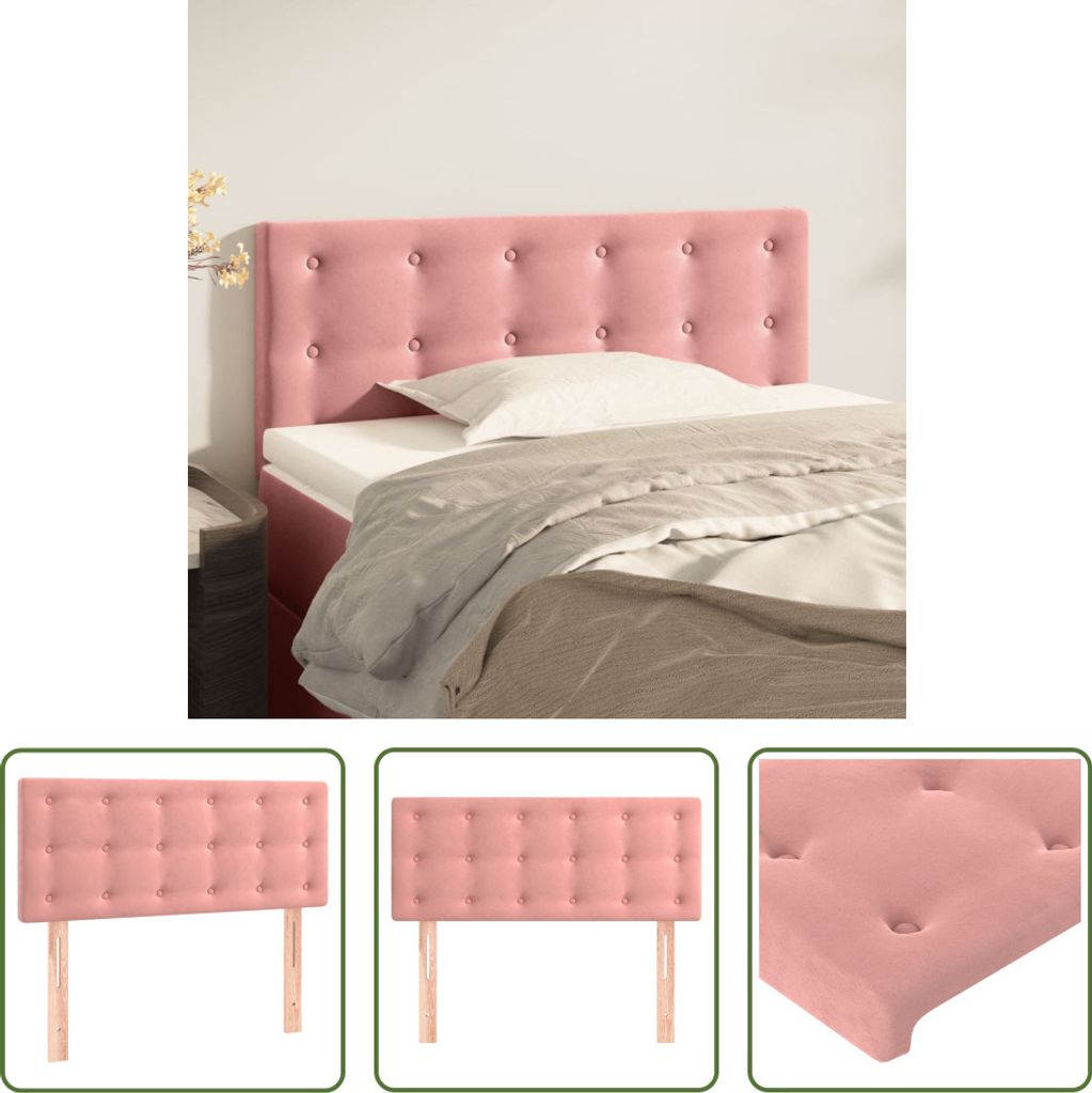 The Living Store Kopfteil Rosa 80x5x78/88 cm Samt