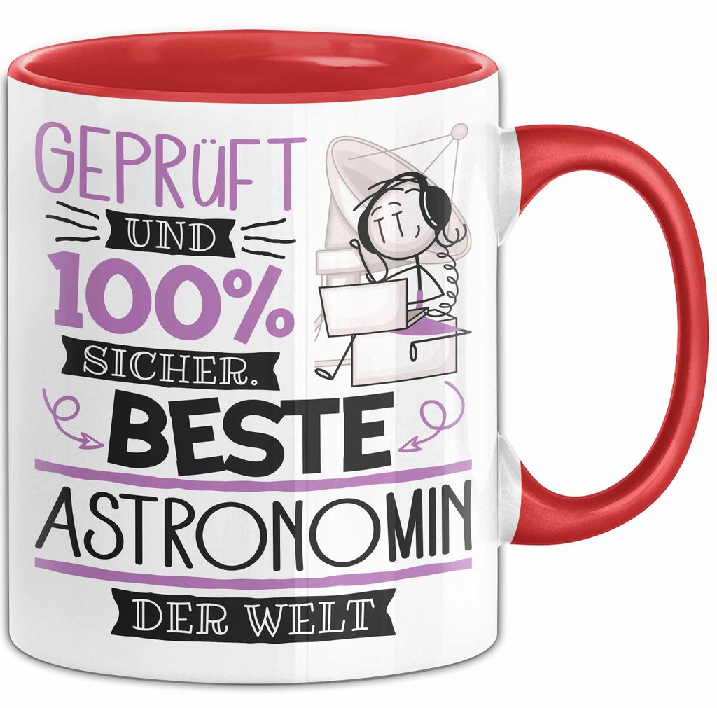 Beste Astronomin Der Welt Tasse Geschenk für Eine Astronomin Und Sicher Geschenkidee Geburtstag Weihnachten (Rot)