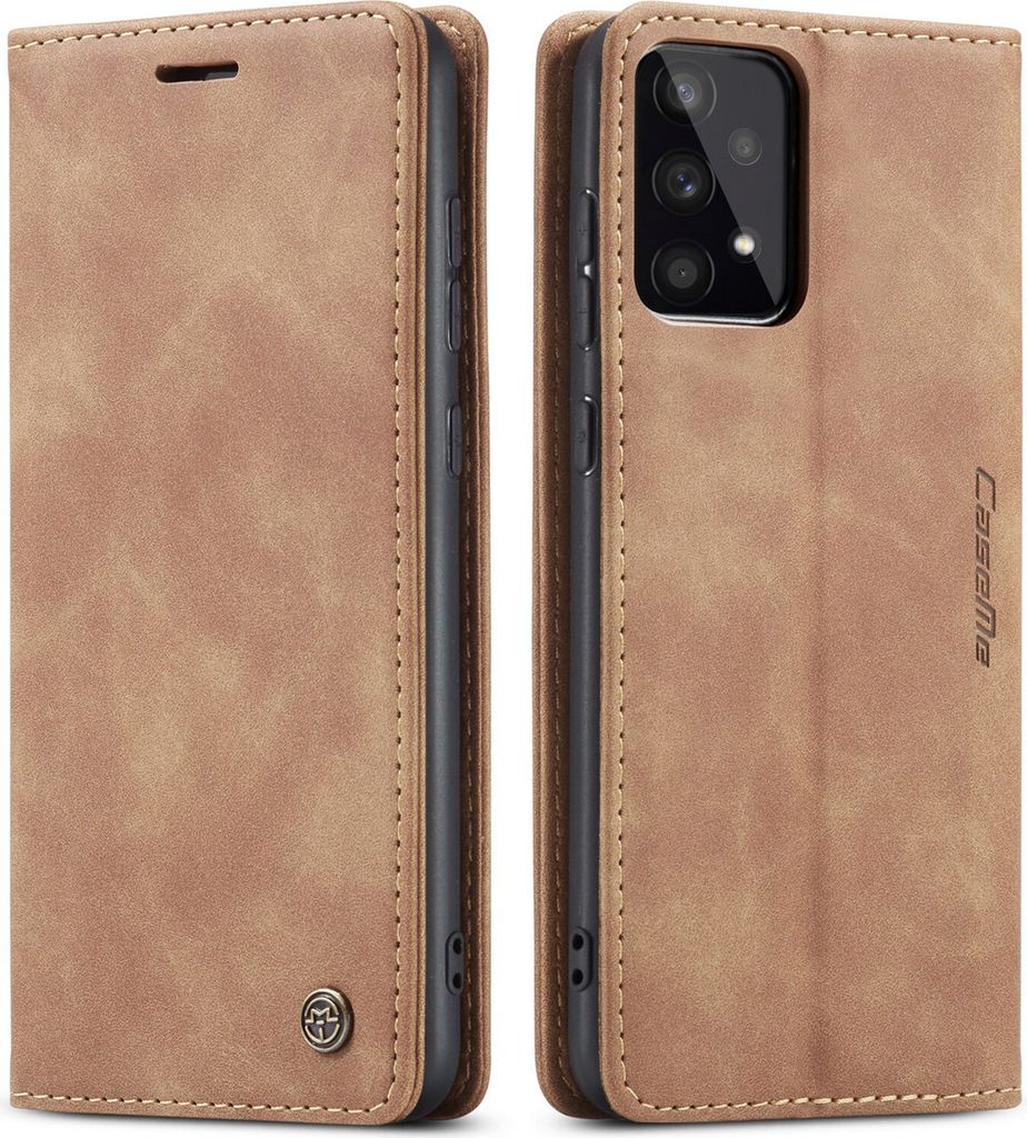 Galaxy A73 5G Hülle, Retro Kunstledertasche mit Standfunktion Schutzhülle für Samsung Galaxy A73 5G Braun