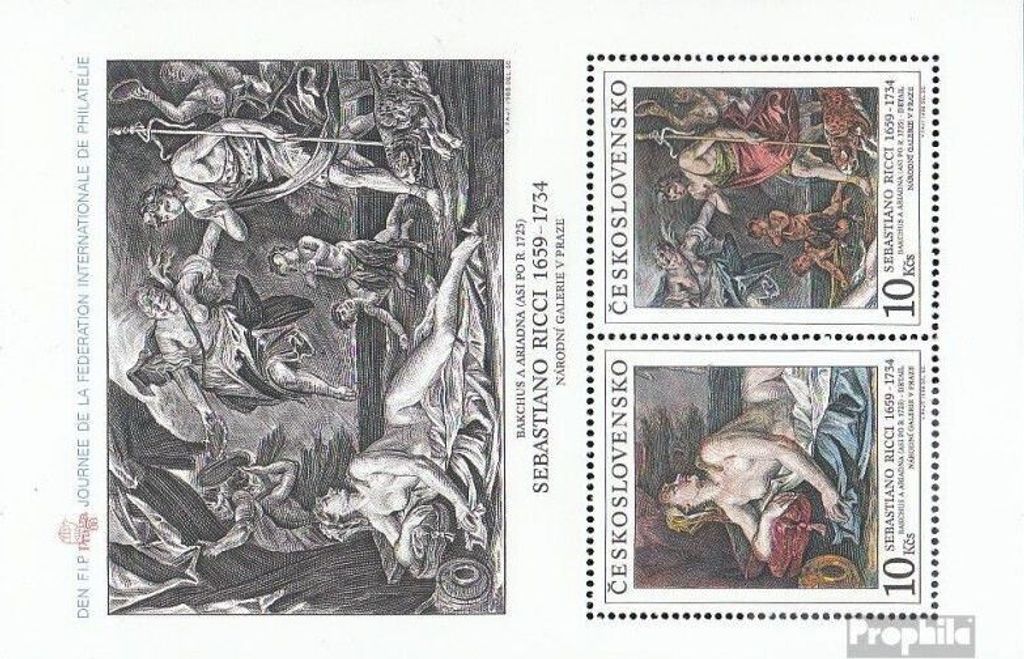Briefmarken Tschechoslowakei 1988 Mi Block91 (kompl.Ausg.) postfrisch Philatelie