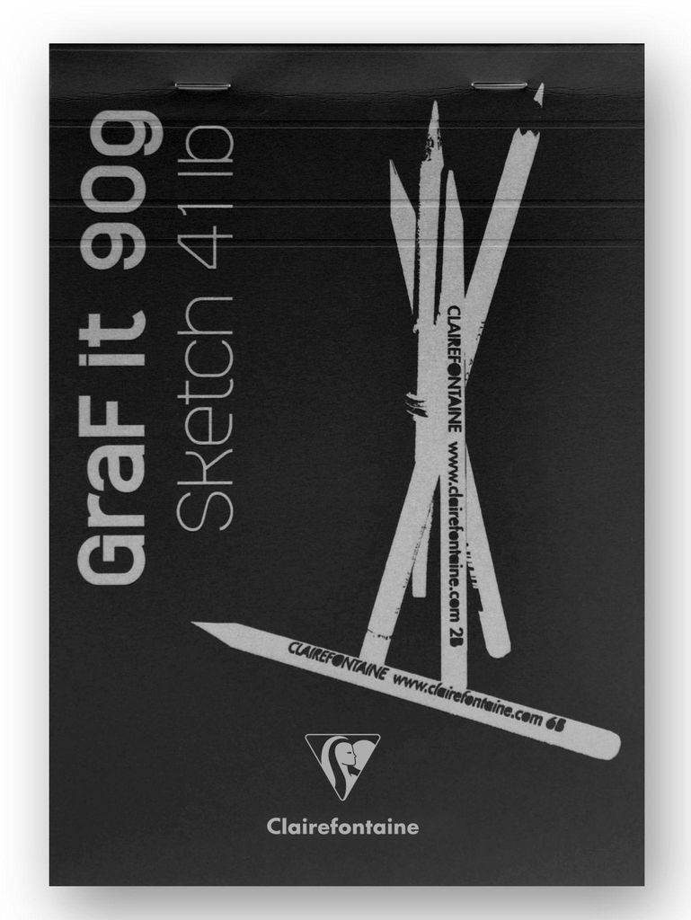 Clairefontaine Block Graf It A6 80Bl 90g schwarz