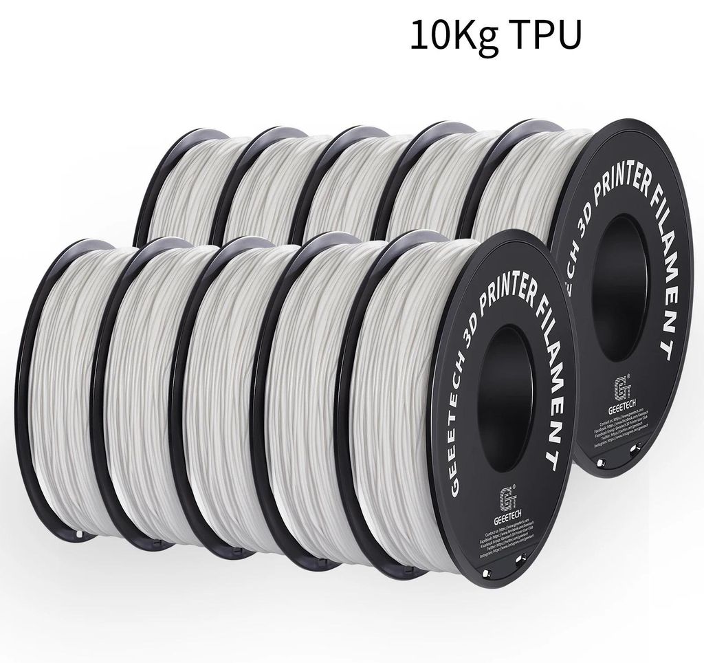 TPU 3D-Drucker-Filament - Filament 1,75 mm - Flexibel Shore-Härte 95A - Spule 1 kg - Vakuumverpackt - Ungiftig - Weiß