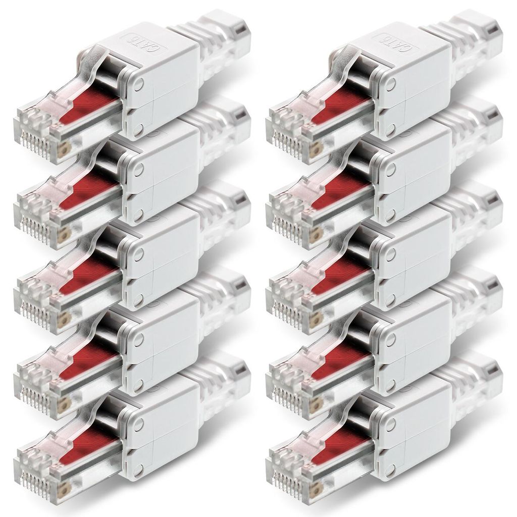 NEXMEX 10x Netzwerkstecker Cat6 RJ45 Stecker Netzwerk Produktbild 