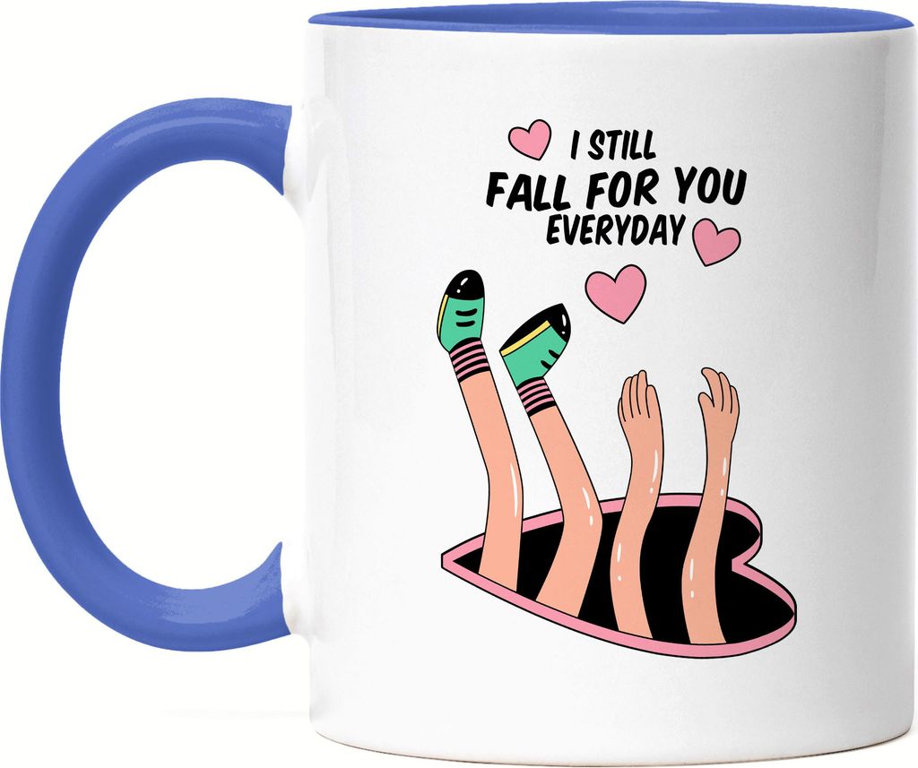I Still Fall For You Tasse Blau Liebeserklärung Lieblingsmensch Herzensmensch Herz Liebesbeweis Herzblatt
