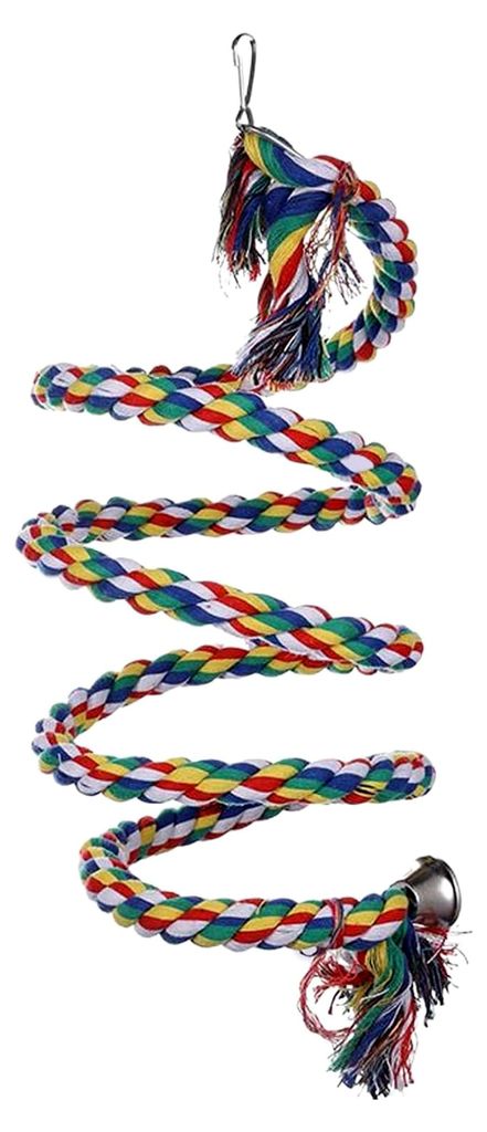 Vogelkäfig Seil Sitzstangen | Interaktives Spielzeug für Nymphensittiche und Wellensittiche | Klettertau für Kanarienvögel und Conures