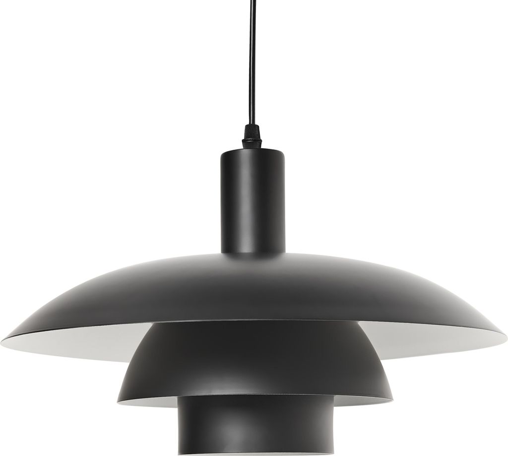 BELIANI Hängelampe aus schwarzem Metall mit stufenförmigem Design im Mid-Century-Stil