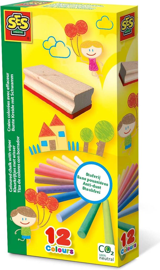 Kreda Kolorowa 12 kolorów z gąbką Zdjęcie produktu 