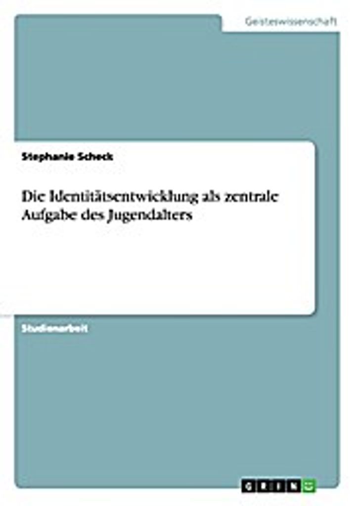 Die Identitätsentwicklung als zentrale Aufgabe des Jugendalters