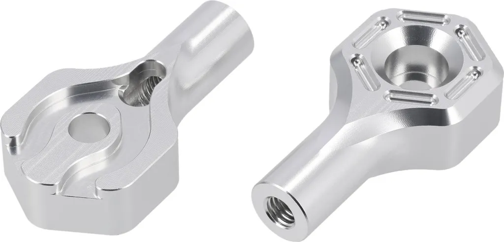 SET: Carrello lampeggiante frontale CNC, naturale, alluminio, M8, LED - per Simson S51, S50, S70, S83