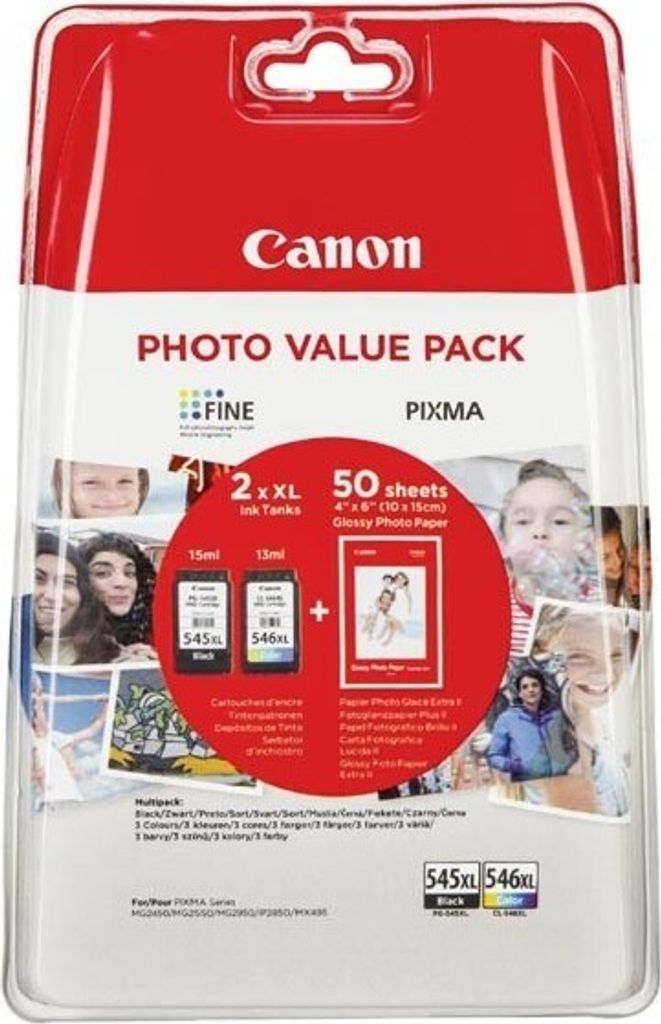 Canon PG-545XL/CL-546XL Photo Value Pack, Schwarz, Cyan, Produktbild 