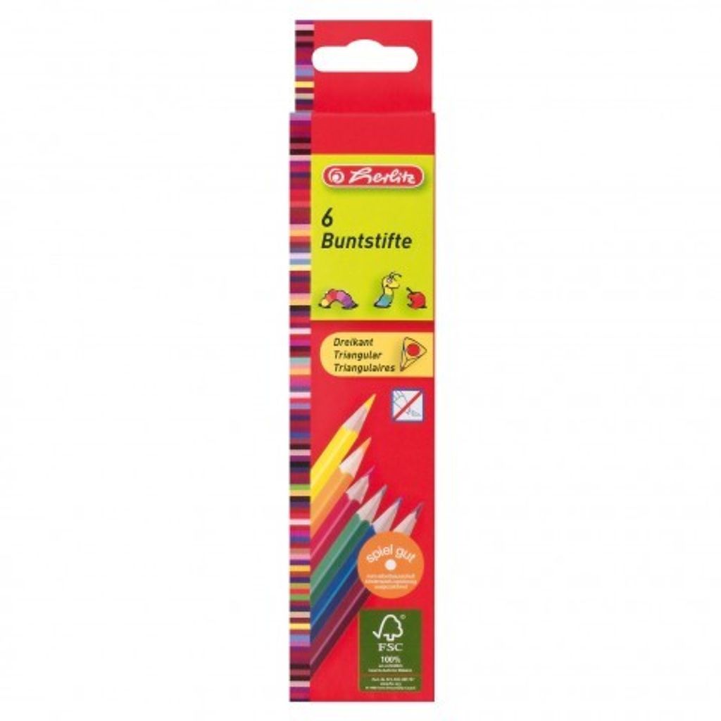 herlitz Dreikant-Buntstifte 6er Karton-Etui