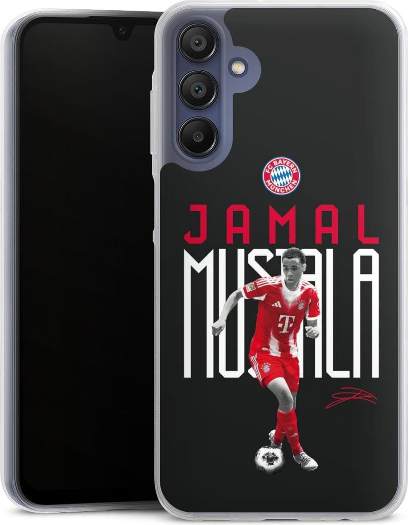 DeinDesign Slim Hülle für Samsung Galaxy A15 5G Silikon Case Ultra Dünn Handyhülle FC Bayern München Offizielles Lizenzprodukt Jamal Musiala