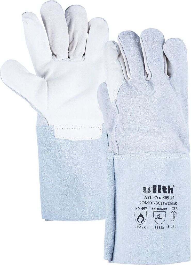 Schweißerhandschuh feuerfest Leder Hitzeschutz Ofenhandschuhe Kamin Gr.11 Ulith