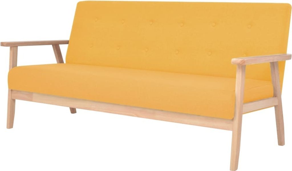Design 3-Sitzer Sofa Stoff Gelb, Schlafsofas 2024 Neu