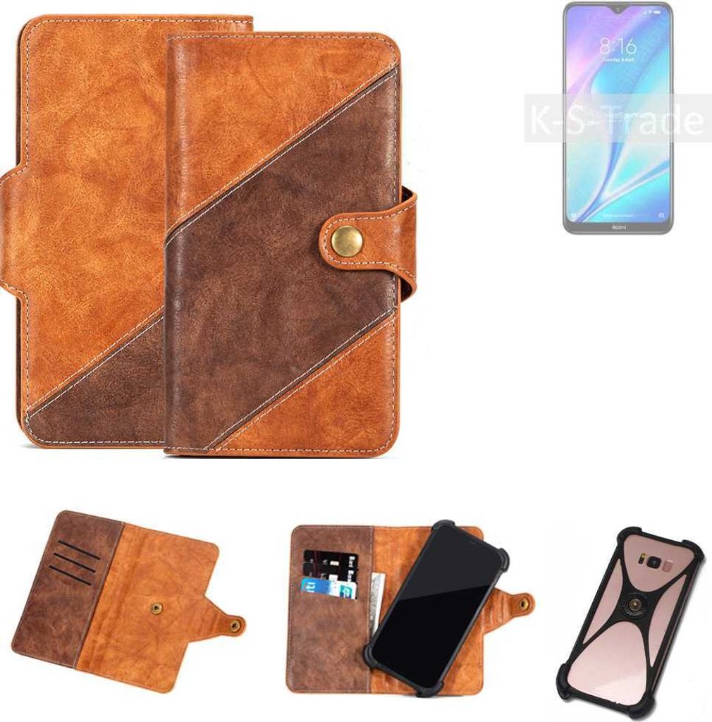 K-S-Trade Handyhülle Schutzhülle Bookstyle Case Wallet-Case kompatibel mit Xiaomi Redmi 8A Dual Cover Klapphülle Kantenschutz Smartphone