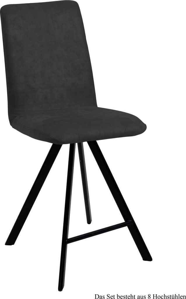 Thekenstuhl (8er-Set) Deedee 47x109x60 Schwarz/Anthrazit