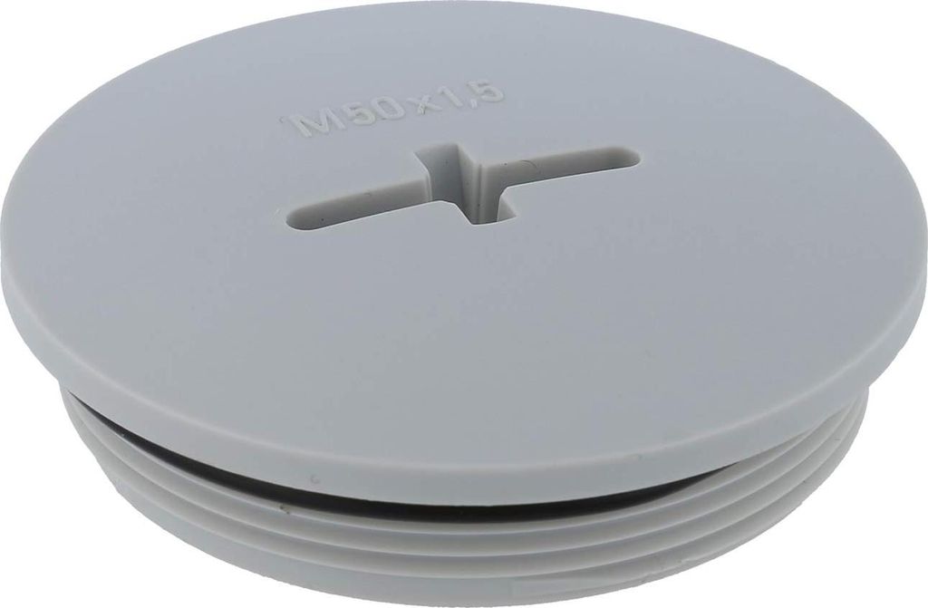 WISKA Blindstopfen M50x1,5 KBR-M50 rund mit Kreuzschlitz inkl. O-Ring Polyamid (PA) Gewindelänge 10,0mm - 1 Stück