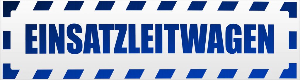 Kiwistar Einsatzleitwagen gestreift Magnetschild Schild magnetisch - 60cm Blau - reflektierend - Magnetfolie für Auto PKW Kfz