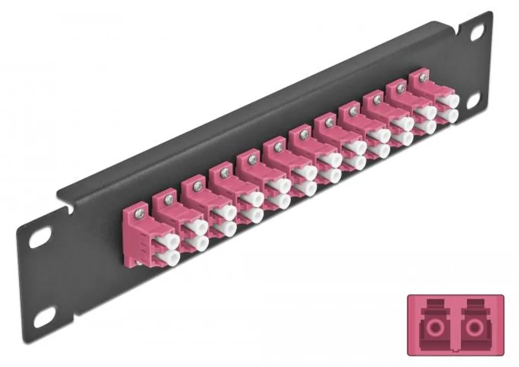 Delock Panneau de Brassage LC Duplex 12 Ports MM Noir 10 Pouces 66769