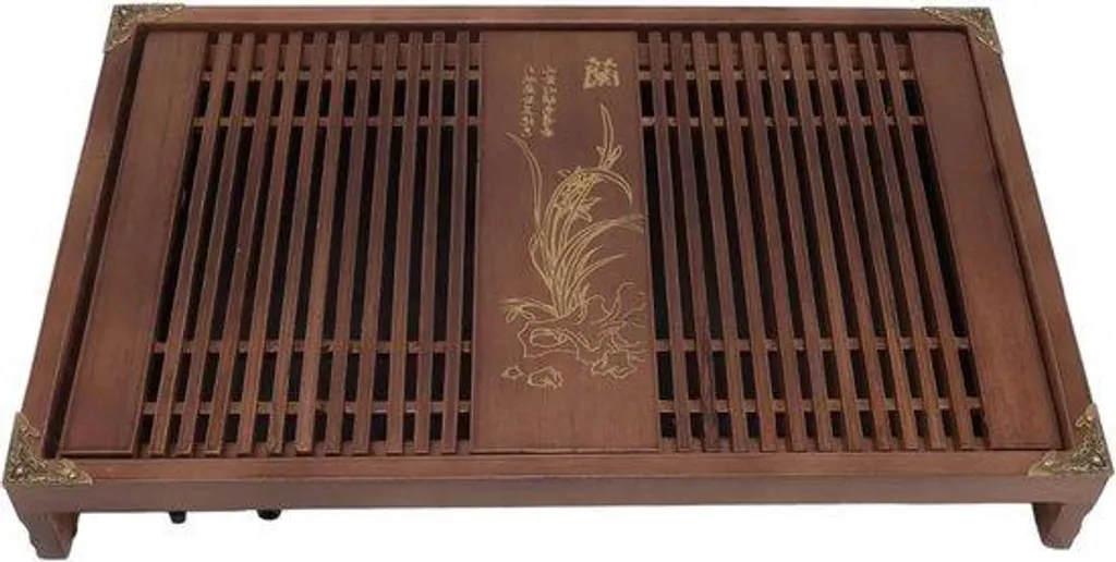 Grand Plateau de Service en Bois 43cm - Décoration Artisanale Intérieure
