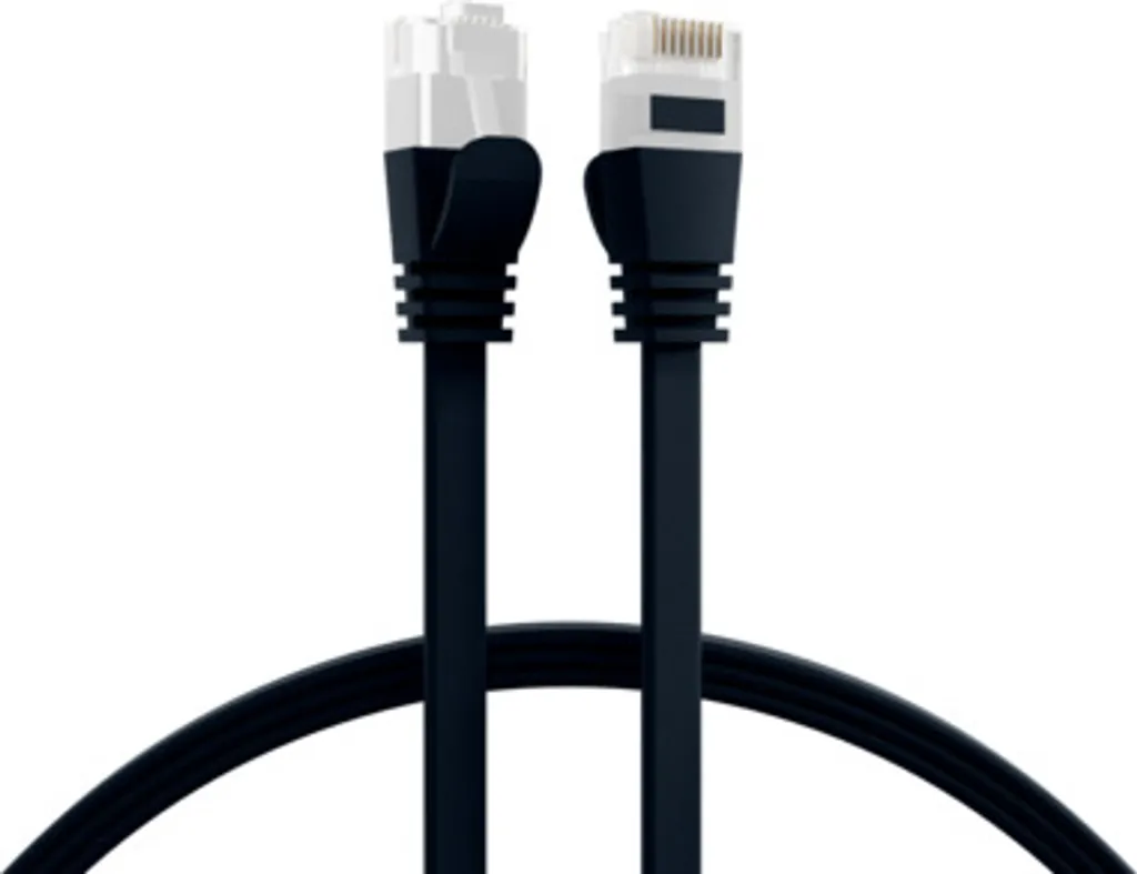Cavo Ethernet Piatto EFB Cat.6A 25cm Nero - Gaming e Streaming 4K/8K