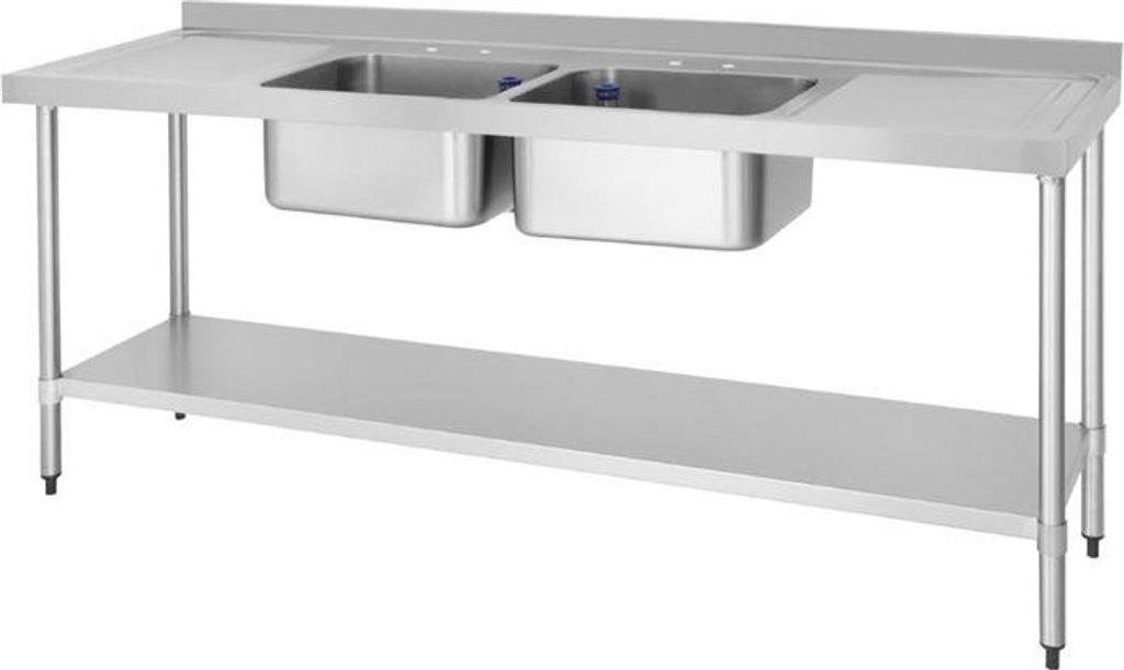 Vogue Doppelspüle Mit Zwei Abtropfflächen 2100Mm Produktbild 