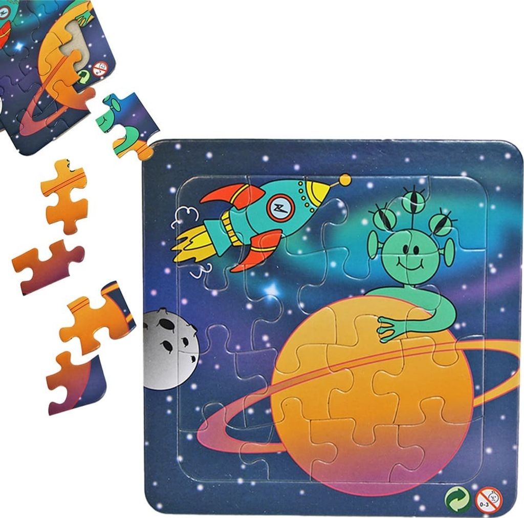 Puzzle Weltraum Mitgebsel Kindergeburtstag "16-teilig" - ca. 14 cm