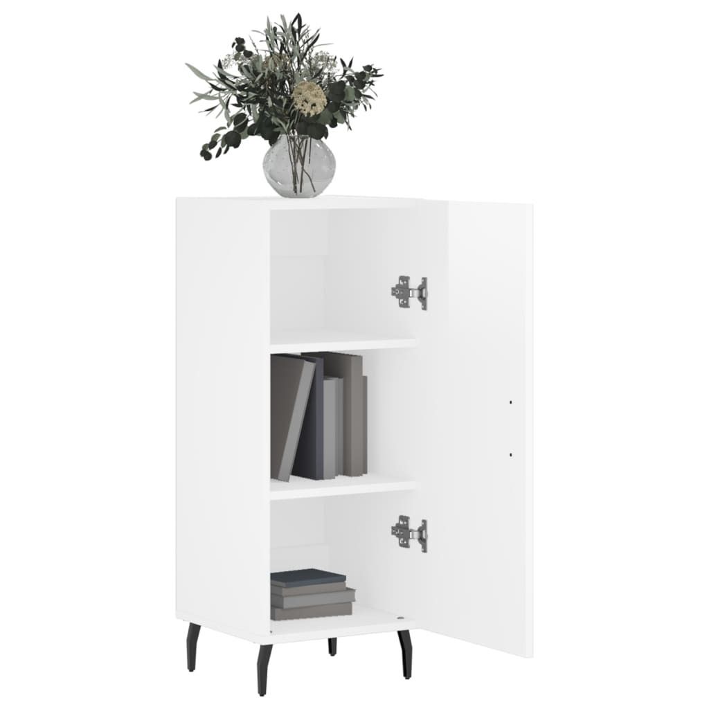 vidaXL Kredens biały wysoki połysk 34,5x34x90 cm materiał Zdjęcie produktu 3