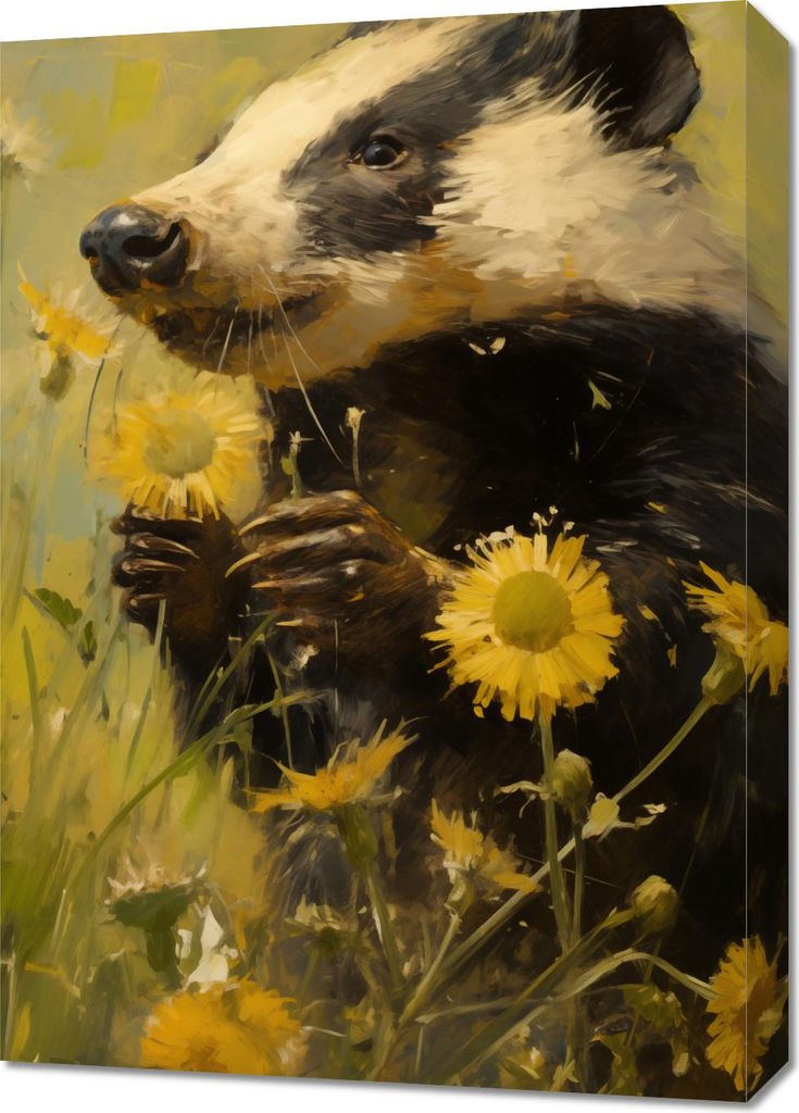 Bild 50x70cm Wiese in den Augen eines Dachs
