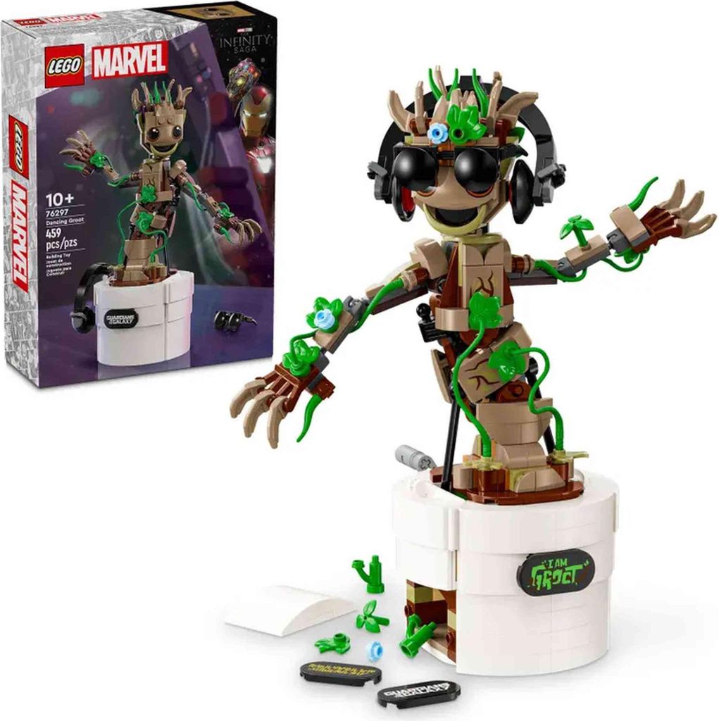 LEGO Marvel Tanzender Groot, animierte Minifigur eines Produktbild 