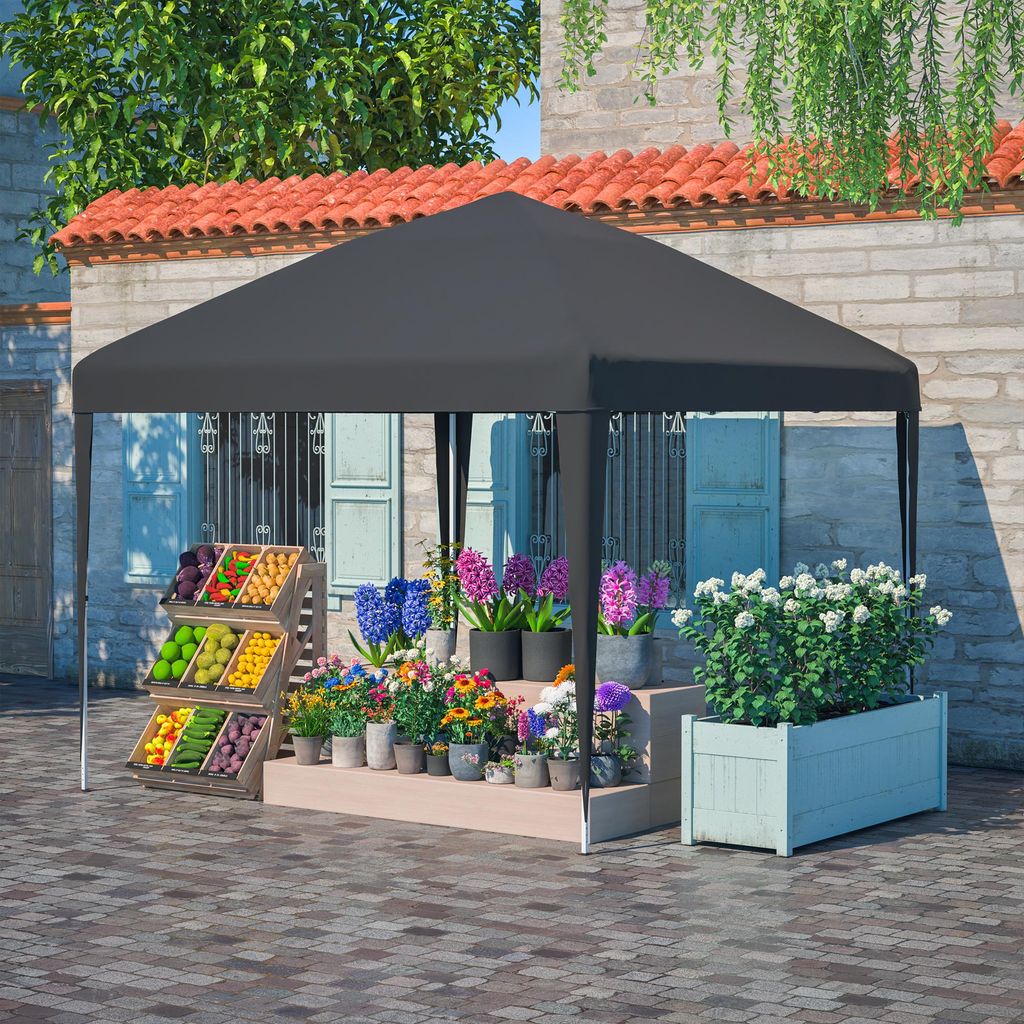 Faltpavillon 3x3m Pop Up Pavillon Faltbar Wasserdicht Gartenzelt UV Schutz Pavillons Partyzelte Festzelt für Camping Garten Hochzeit Schwarz