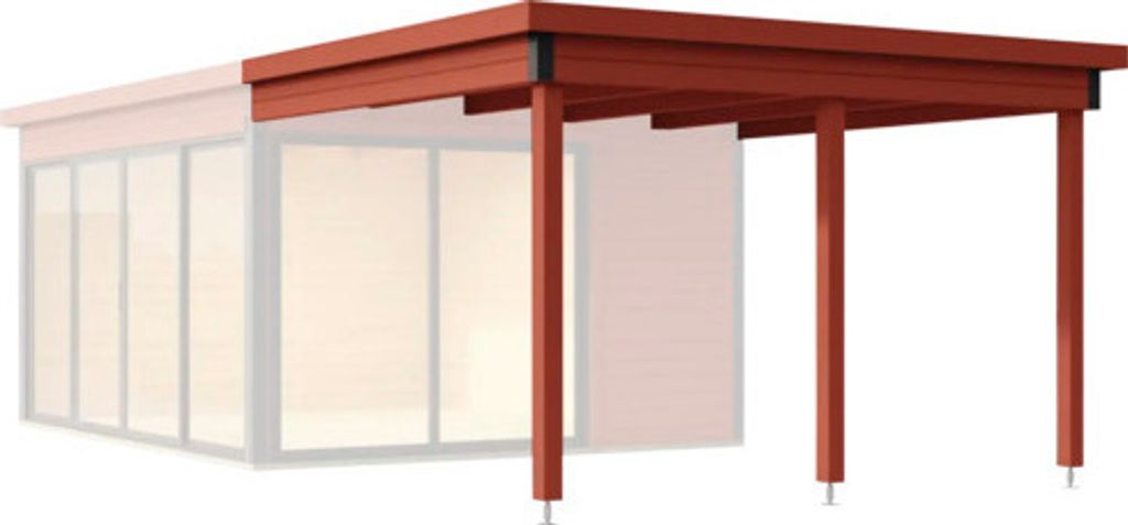 Dachverlängerung Outdoor Life Domeo 3 und 4 300 x 329,2 cm schwedenrot