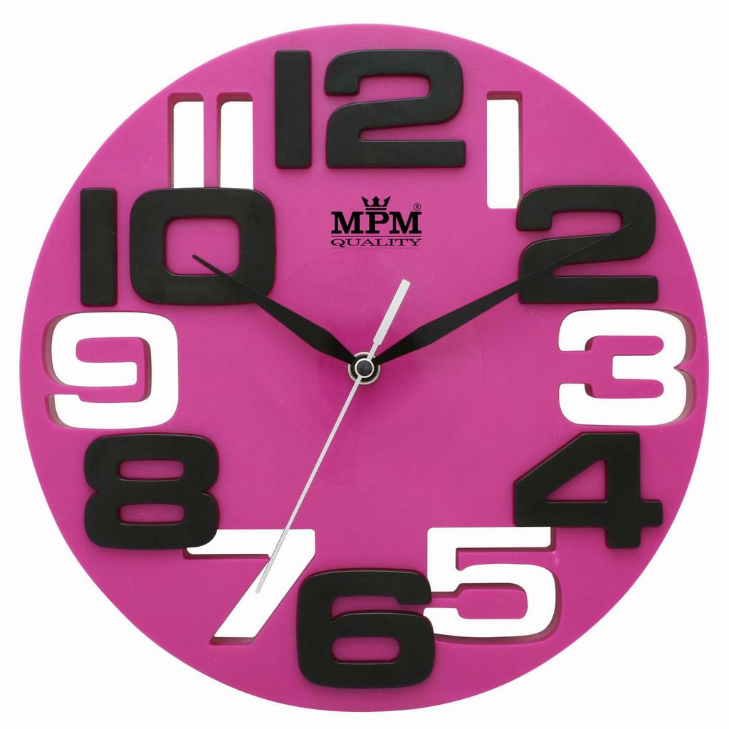 MPM-Quality Wanduhr Innovative rund Ø 254 mm Kunststoff Rosa