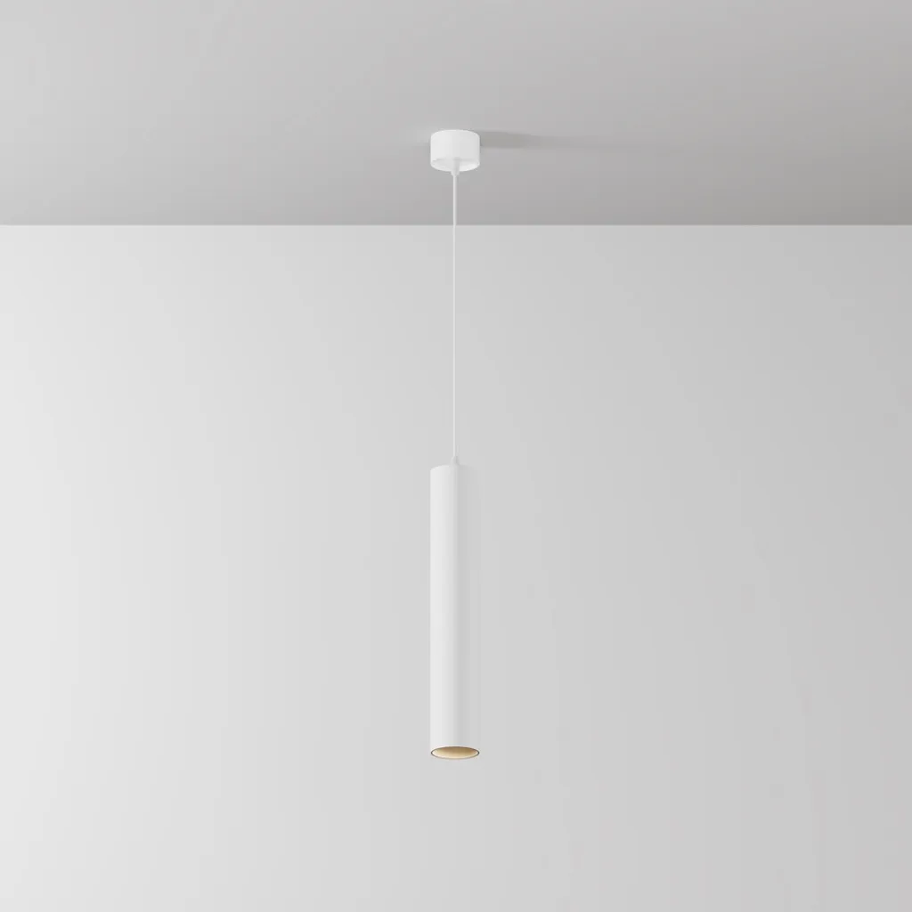 Lampe Suspendue en Aluminium Blanc 12W LED Ø5.2cm Éclairage Chaud Focus