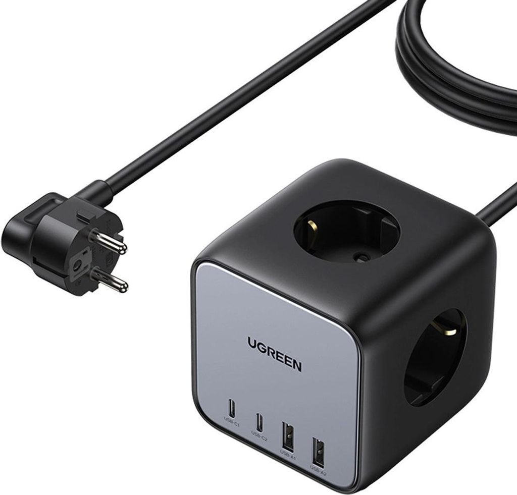 Ugreen CD268, Drinnen, AC, 1,8 m, Grau, Schwarz Produktbild 